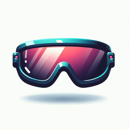 Ski goggles isolated on white background. Vector illustration. Eps 10.のイラスト素材