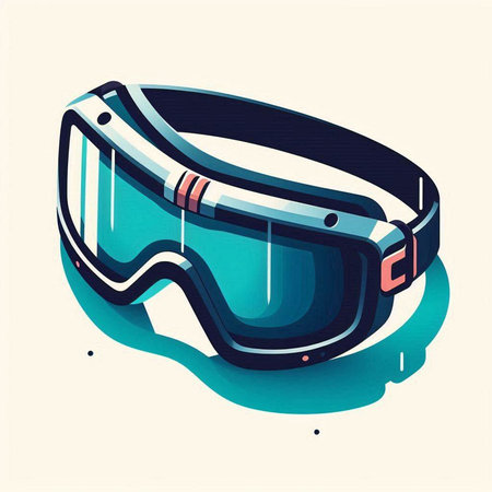 Virtual reality goggles. Vector illustration in retro style. Isolated on white background.のイラスト素材