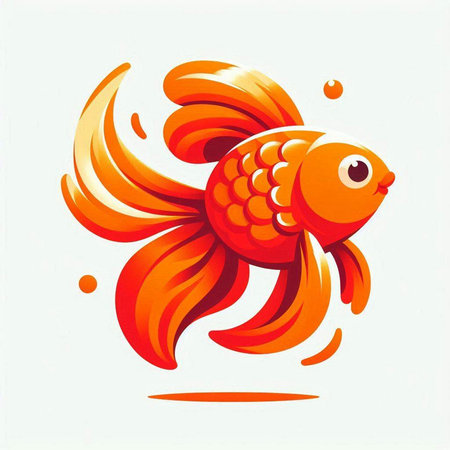Goldfish. Vector illustration. Isolated on a white background.のイラスト素材