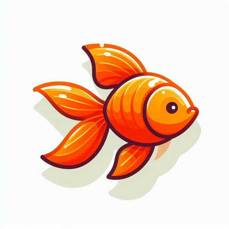 Cartoon goldfish isolated on a white background. Vector illustration.のイラスト素材