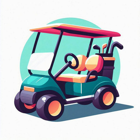 Golf cart. Vector illustration of a golf cart on a white background.のイラスト素材