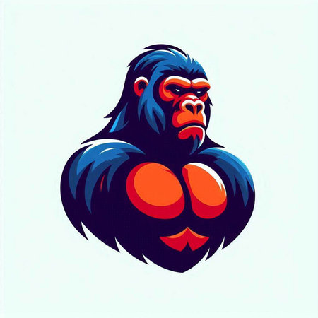Vector illustration of a gorilla head on a white background. Vector illustration.のイラスト素材
