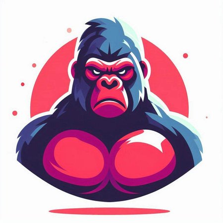 Gorilla vector illustration. Hand drawn style. Vector illustration.のイラスト素材