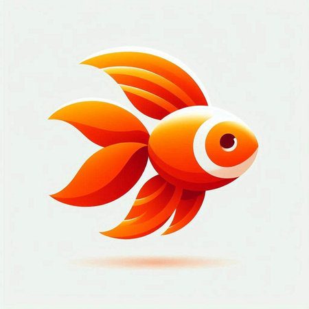 abstract orange goldfish on a white background. vector illustration.のイラスト素材