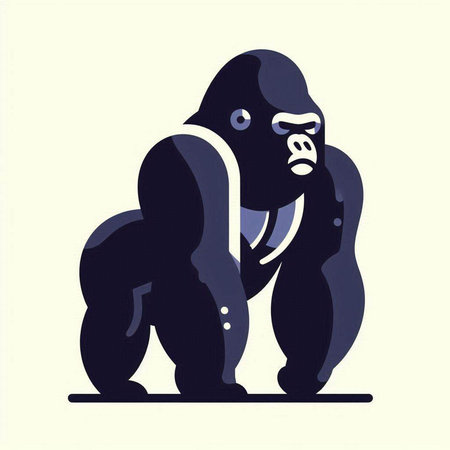 Gorilla. Symbol of the year 2015. Vector illustration.のイラスト素材