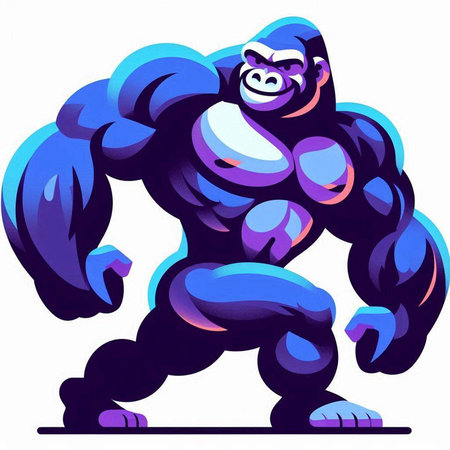 Vector illustration of a strong gorilla. Isolated on white background.のイラスト素材