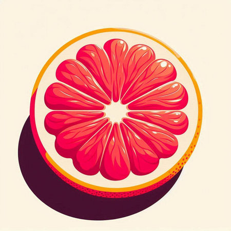 Grapefruit on a white background. Vector illustration of a grapefruit.のイラスト素材