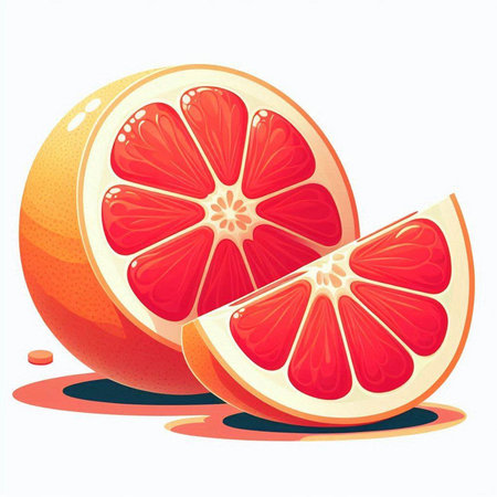 Vector illustration of grapefruit on a white background. Eps 10.のイラスト素材