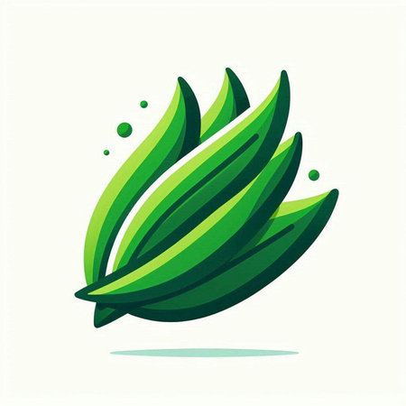 Green leaf logo. Ecology concept. Vector illustration. Eps 10.のイラスト素材