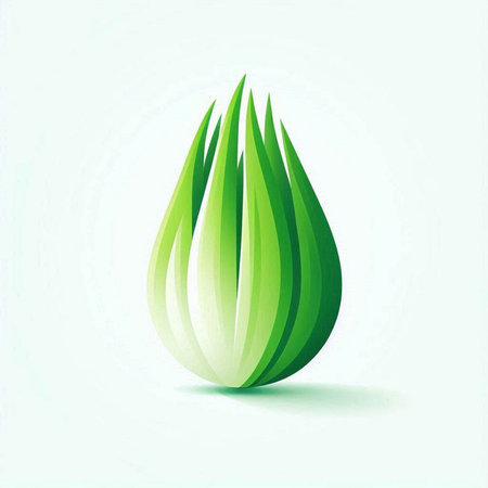 abstract green leaf on a white background, vector illustration eps10のイラスト素材