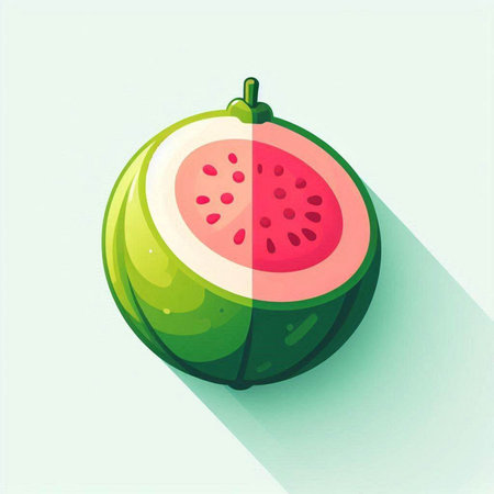 Fruit vector illustration, fresh fig with long shadow, flat designのイラスト素材