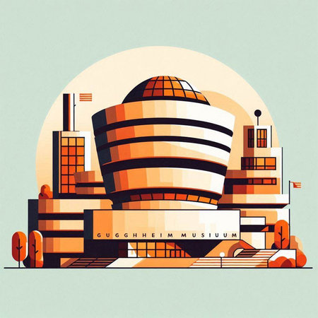 Modern architecture in the style of pop art. Vector illustration. City landscape.のイラスト素材