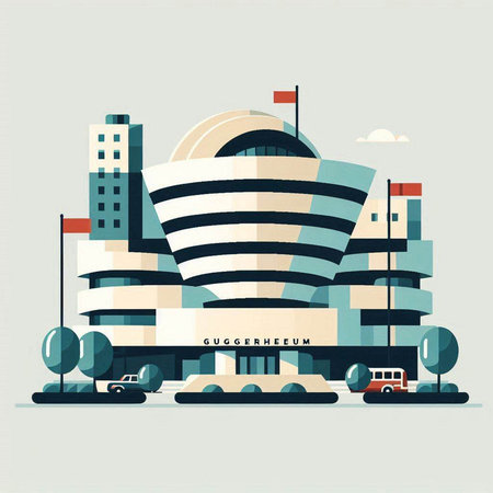 Modern city building. Vector illustration in flat design style. Urban landscape.のイラスト素材