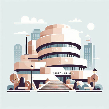 Modern architecture of the city. Vector illustration in flat style. Cityscapeのイラスト素材