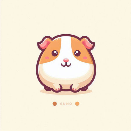 Cute guinea pig cartoon vector illustration. Cute guinea pig.のイラスト素材