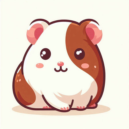 Cute hamster cartoon vector illustration. Cute hamster character.のイラスト素材