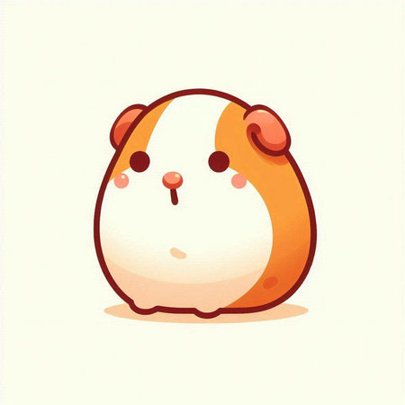 Cute hamster cartoon vector illustration. Funny hamster icon.のイラスト素材