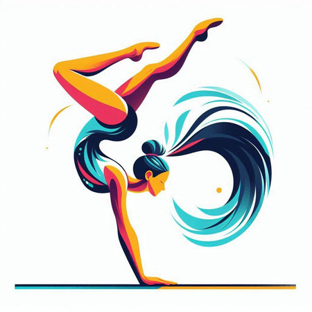 Yoga woman vector illustration. Yoga asana. Abstract vector illustration.のイラスト素材