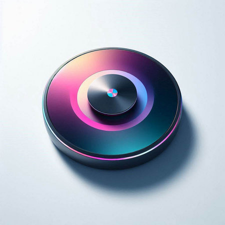 3d illustration of CD or DVD disk in blue and pink colorsのイラスト素材