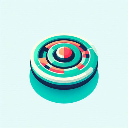 Colorful radar icon in isometric flat style. Vector illustration.のイラスト素材