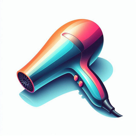 Hairdryer isolated on a white background. Vector illustration.のイラスト素材