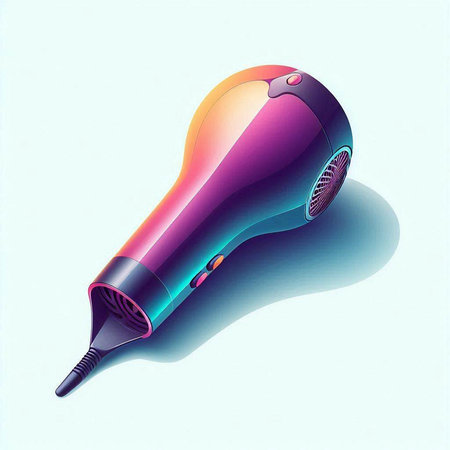 Hair dryer on white background. Vector illustration. 3dのイラスト素材