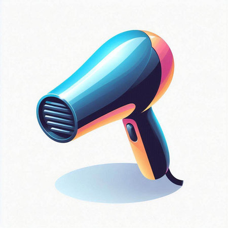 Hair dryer icon. 3d render. Vector illustration.のイラスト素材
