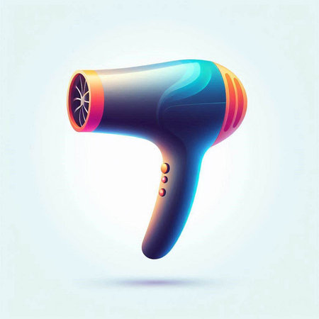 Hair dryer isolated on a white background. Vector illustration.のイラスト素材