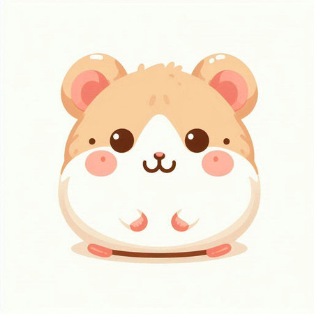 Cute hamster. Vector illustration in cartoon style on white background.のイラスト素材