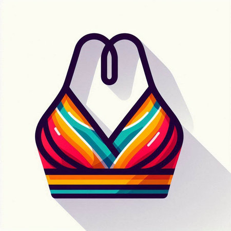 Women's swimsuit isolated on a white background. Vector illustration.のイラスト素材