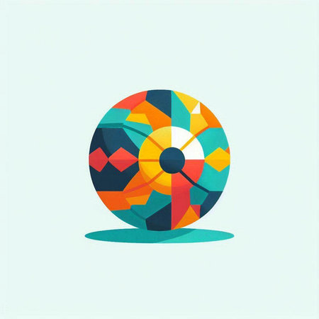 Colorful abstract geometric shape, vector illustration. Flat design style.のイラスト素材