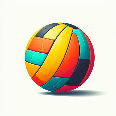 Colorful volleyball ball isolated on a white background. Vector illustration.のイラスト素材