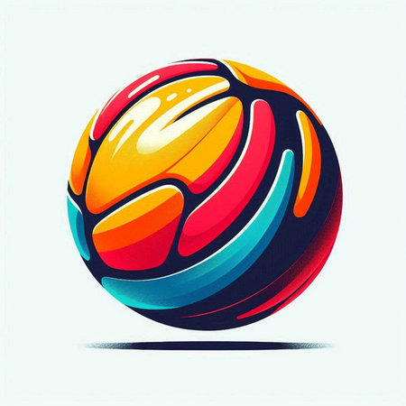 Volleyball icon. Vector illustration of a colorful volleyball ball.のイラスト素材