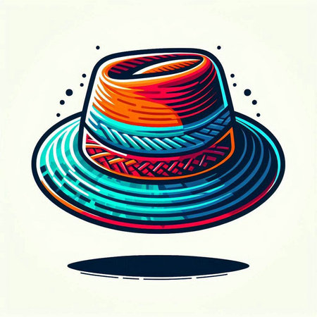 Colorful summer hat isolated on a white background. Vector illustration.のイラスト素材