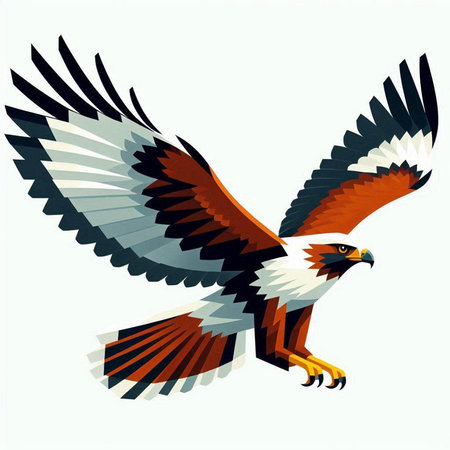 Eagle in flight. Vector illustration of a bird of prey.のイラスト素材