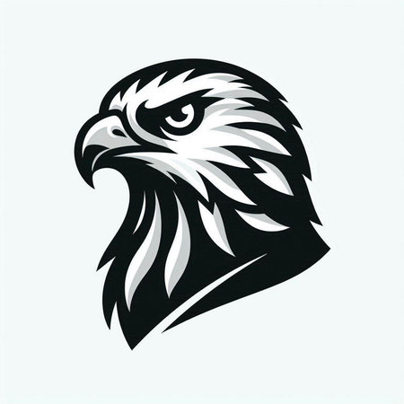 Eagle head isolated on white background. Eagle head vector illustration.のイラスト素材