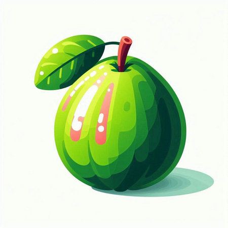 Fruit vector illustration. Cute cartoon apple isolated on white background.のイラスト素材