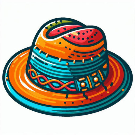 Mexican hat isolated on white background. Vector illustration. Eps 10.のイラスト素材