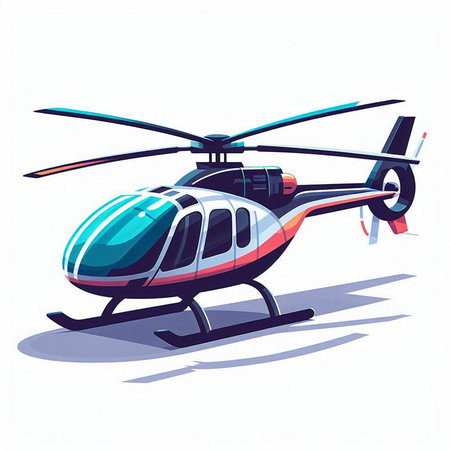 Helicopter vector illustration isolated on white background. Vector illustration.のイラスト素材