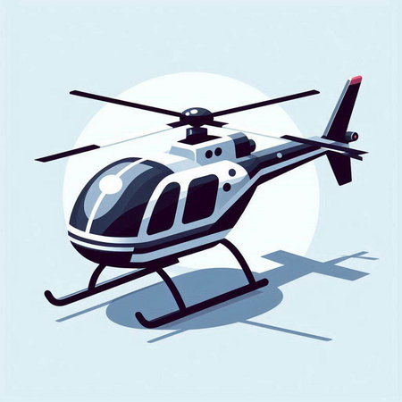 Helicopter on a blue background. Vector illustration in retro style.のイラスト素材