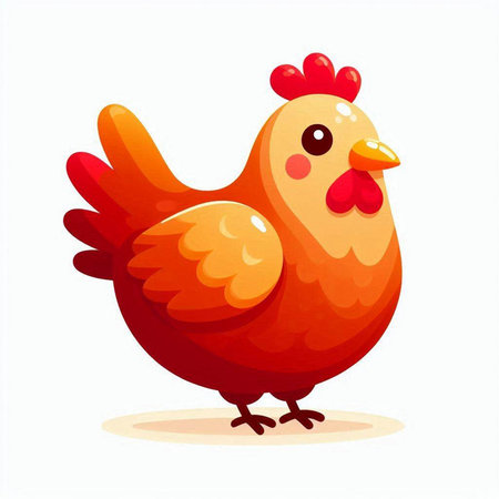 Cute cartoon rooster isolated on white background. Vector illustration.のイラスト素材