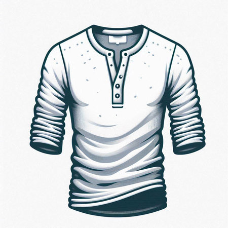 Illustration of a t-shirt with a collar on a white backgroundのイラスト素材
