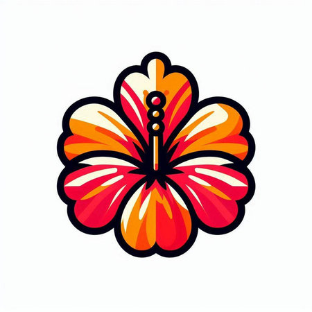 Hibiscus flower icon. Vector illustration isolated on white background.のイラスト素材