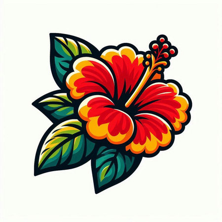 Hibiscus flower icon. Vector illustration of hibiscus flower.のイラスト素材