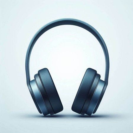 Headphones on white background. 3d rendering. Computer digital drawing.のイラスト素材