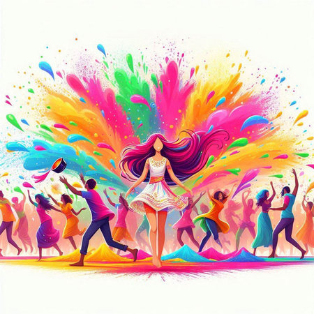 Dancing people. Colorful background with dancing people. Vector illustration.のイラスト素材