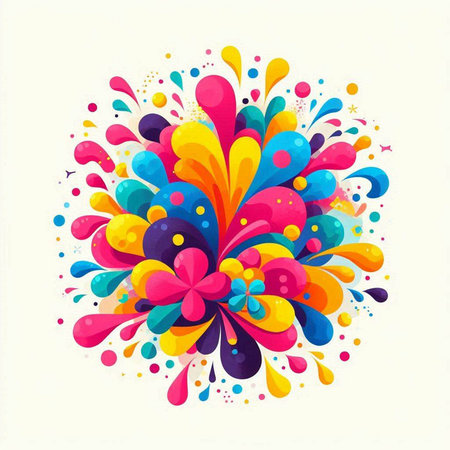 abstract colorful splashes on a white background, vector illustration.のイラスト素材