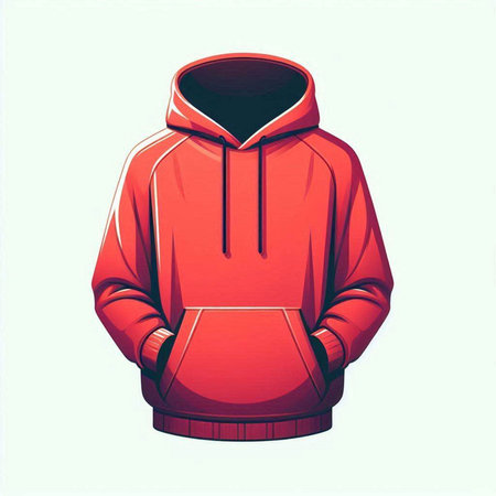red hoodie with a hood isolated on a white background. vector illustrationのイラスト素材