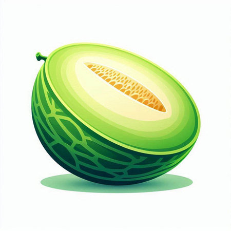 Melon isolated on white background. Vector illustration. Eps 10.のイラスト素材