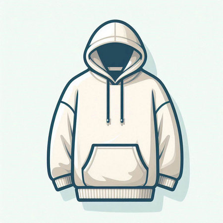 Illustration of a sweatshirt with a hood on a white backgroundのイラスト素材